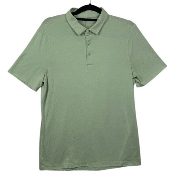 Lululemon Evolution Polo Willow Green 3 Button Stretch Men's Size Medium - Picture 2 of 8
